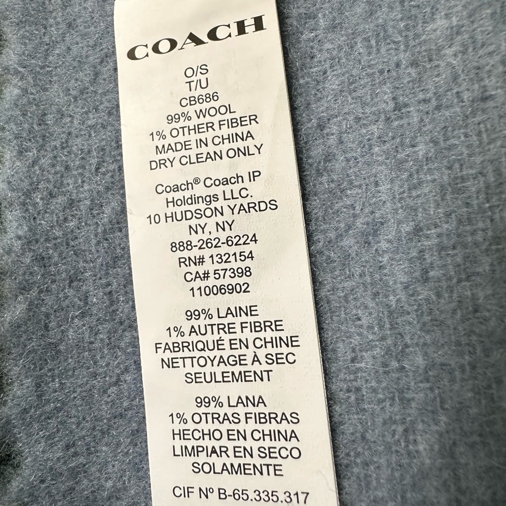 Coach Reversible Wool Scarf Oversized Colorblock Varsity Print Muffler Preppy - Picture 11 of 11